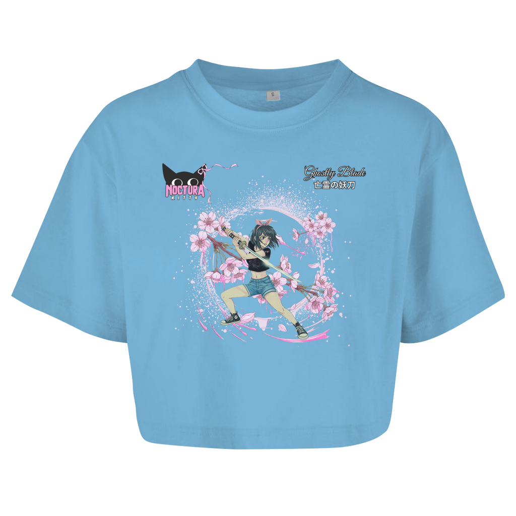 Oversized Crop Top "Ghostly Blade" Ribbon Edition