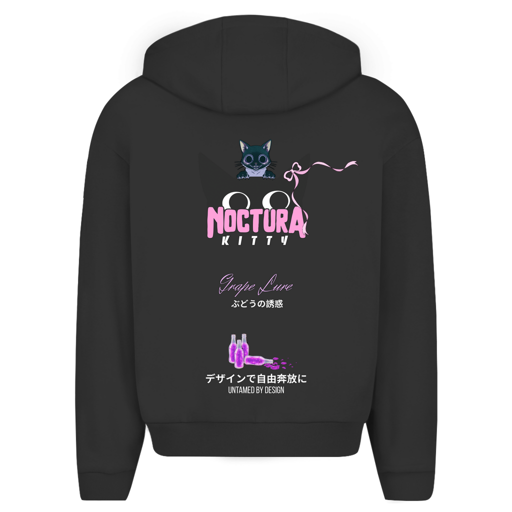 Unisex Oversize Zip Hoodie "Grape Lure" Premium Ribbon Edition