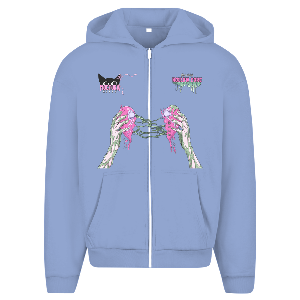Unisex Oversize Zip Hoodie "Hollow Core" Premium Ribbon Edition