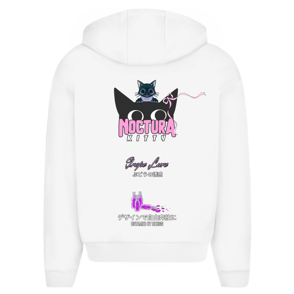 Unisex Oversize Zip Hoodie "Grape Lure" Premium Ribbon Edition